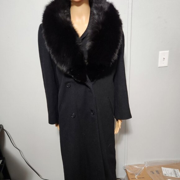#695 M Wool/ fox fur coat - Picture 1 of 4
